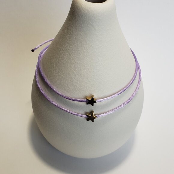 SET of 2 LUCKY STAR Lavender String Kabbalah Tibetan Buddhist Adjustable BRACELE - Picture 2 of 6